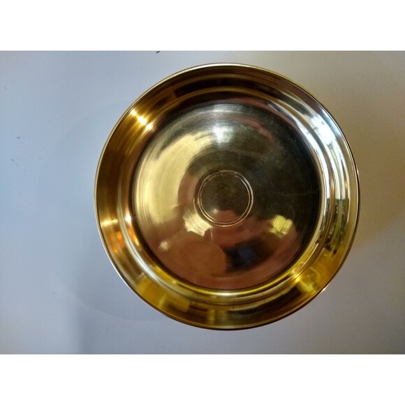 Decorative Korean Brass Ashtray w/ Removable Lid (Made in the Republic of Korea) - Picture 7 of 11